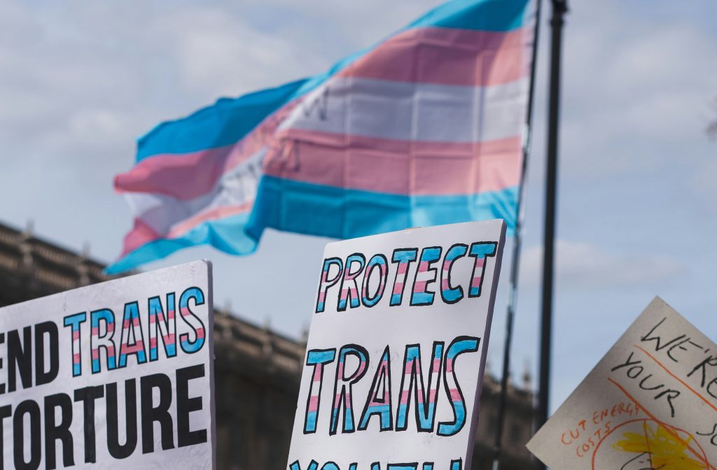 Photograph of transgender rights protest